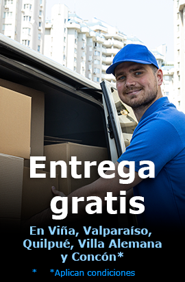 Entrega gratis en Vi&ntilde;a del Mar, Valpara&iacute;so, Conc&oacute;n, Quilpu&eacute; y Villa Alemana